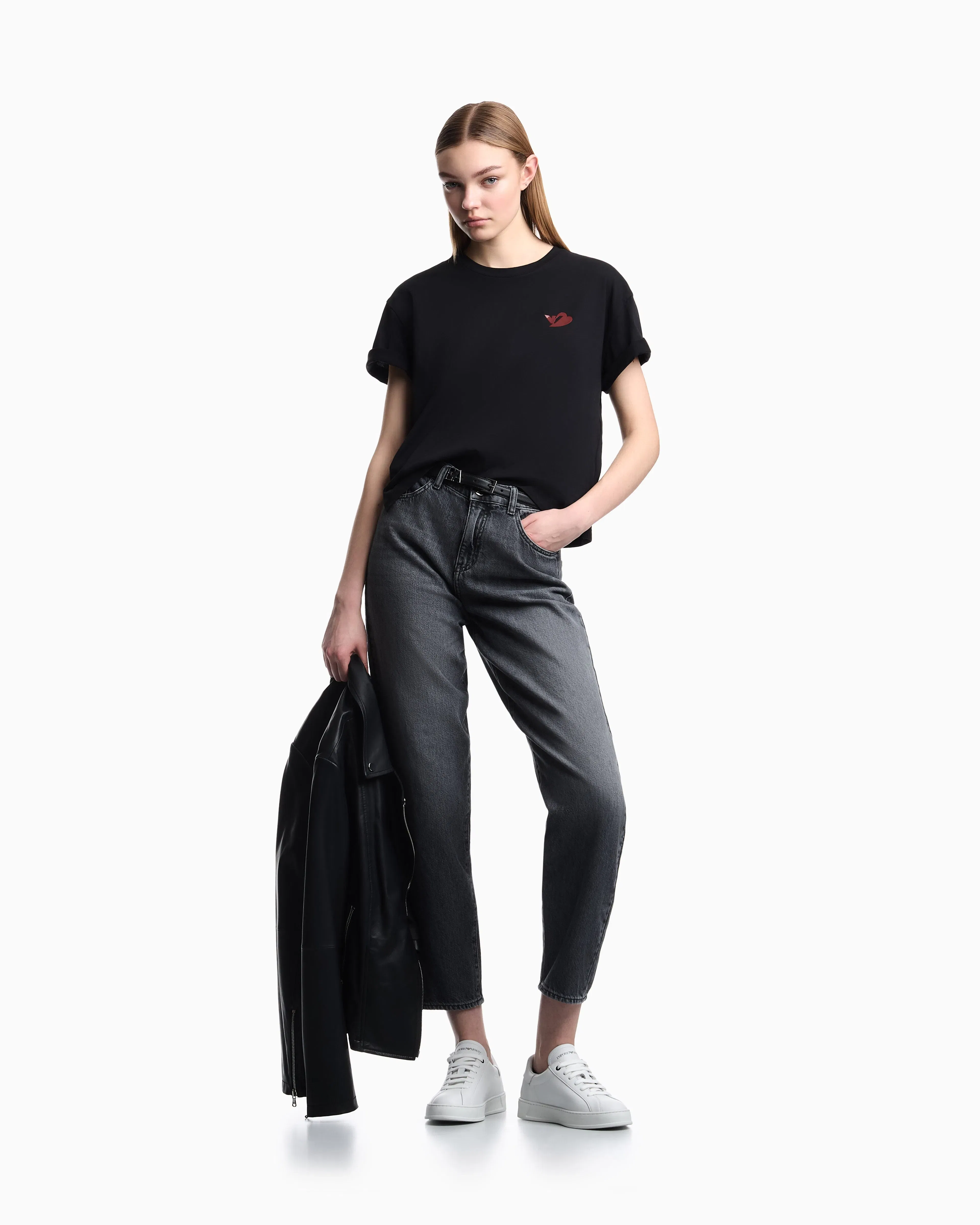 Emporio Armani Organic jersey T-shirt with logo stamp