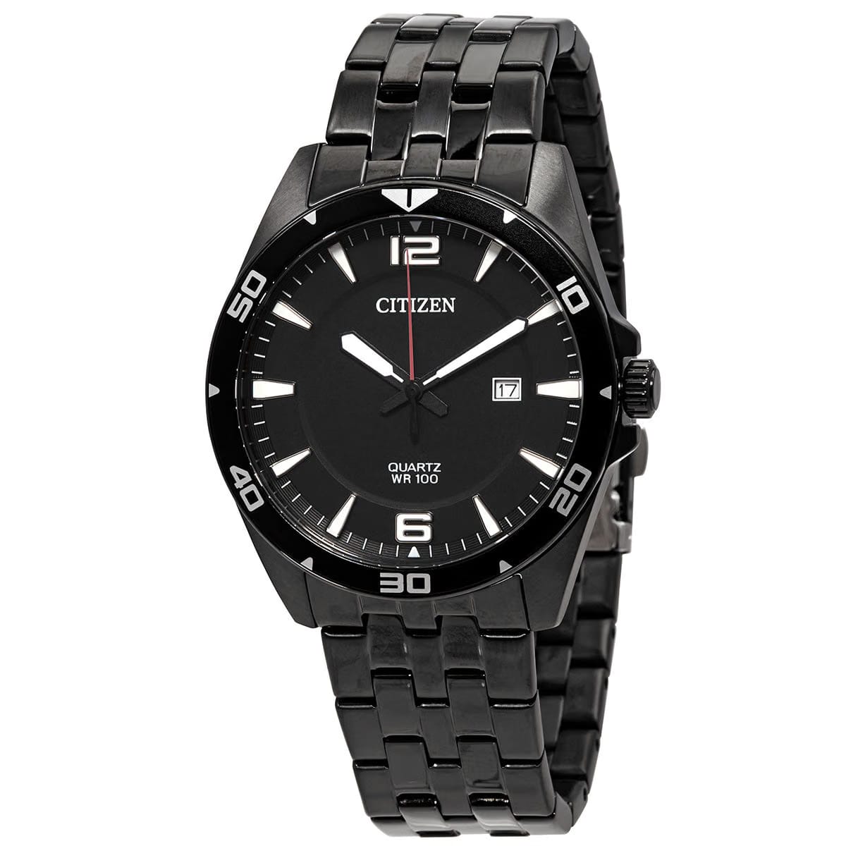 Citizen Quartz Black Dial Black-Plated Mens Watch