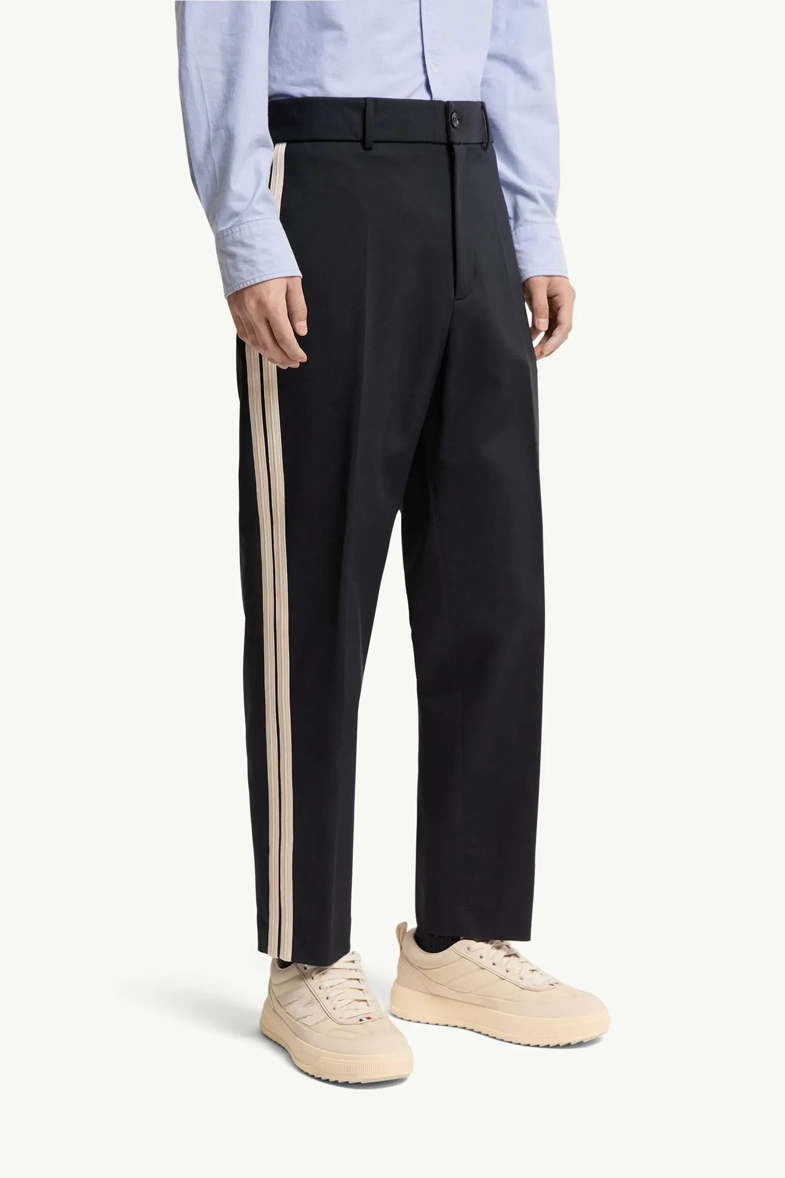 Moncler Tailored Cotton Blend Pants Dark Blue Dark Blue