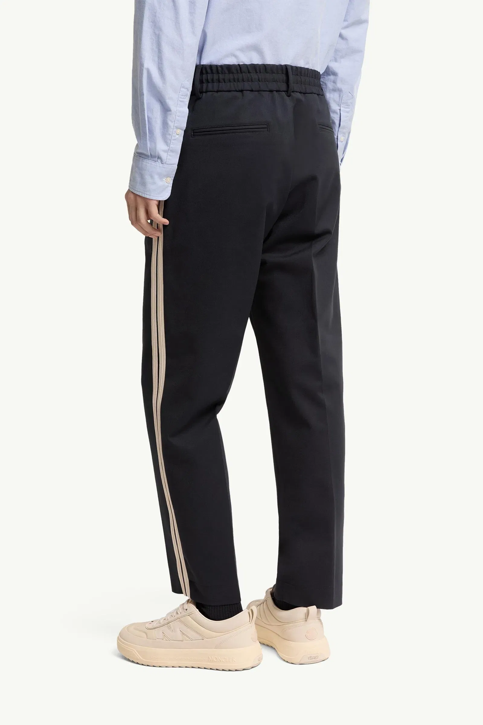 Moncler Tailored Cotton Blend Pants Dark Blue Dark Blue