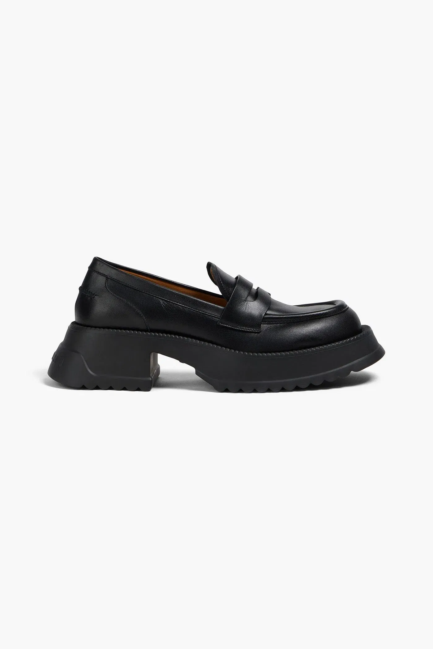 Marni Leather Platform Loafers Black Women's