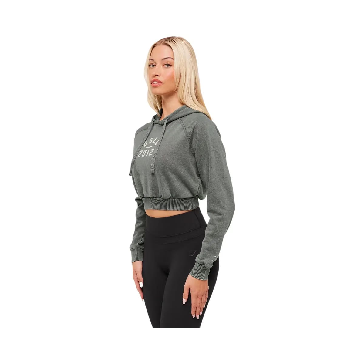 Gymshark Lifting Club 2012 Graphic Cropped Hoodie - Slate Teal/Wash