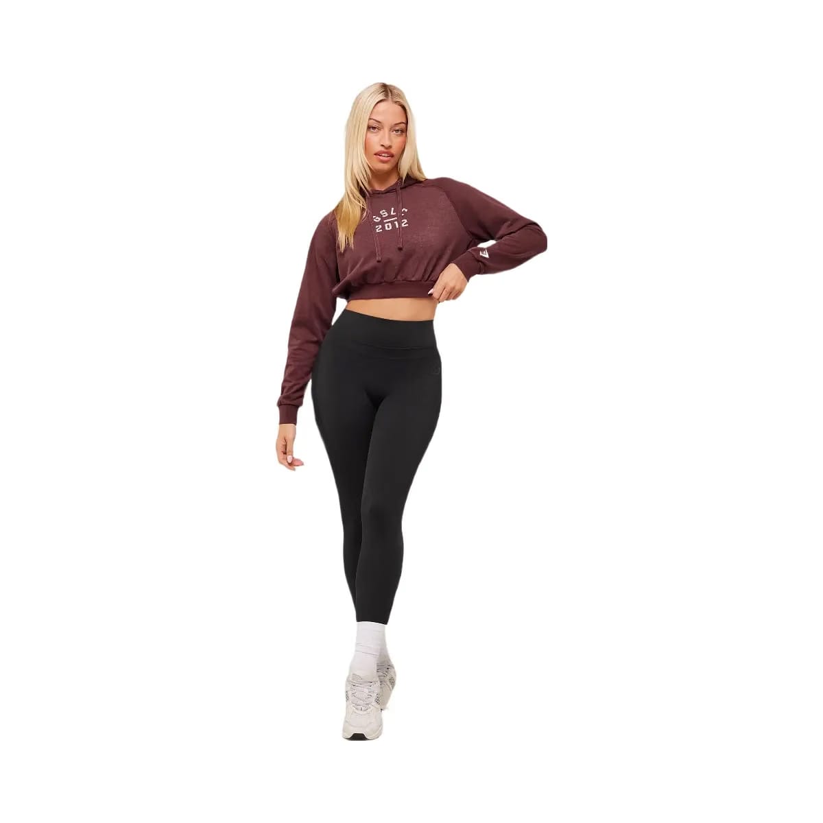 Gymshark Lifting Club 2012 Graphic Cropped Hoodie - Rich Maroon/Wash