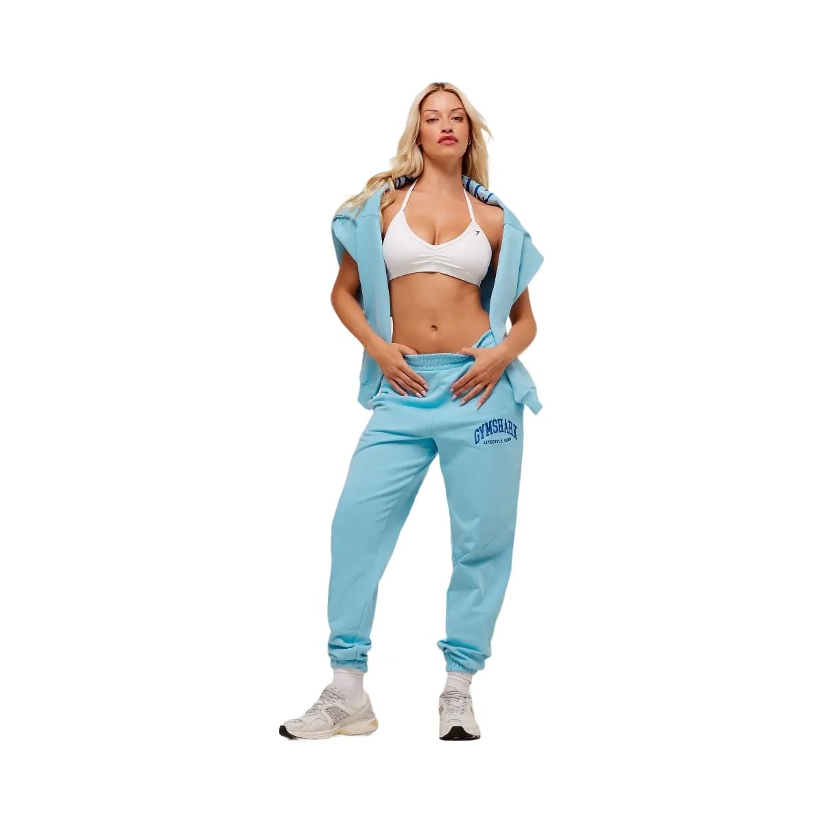 Gymshark Collegiate Graphic Joggers - Athletic Light Blue