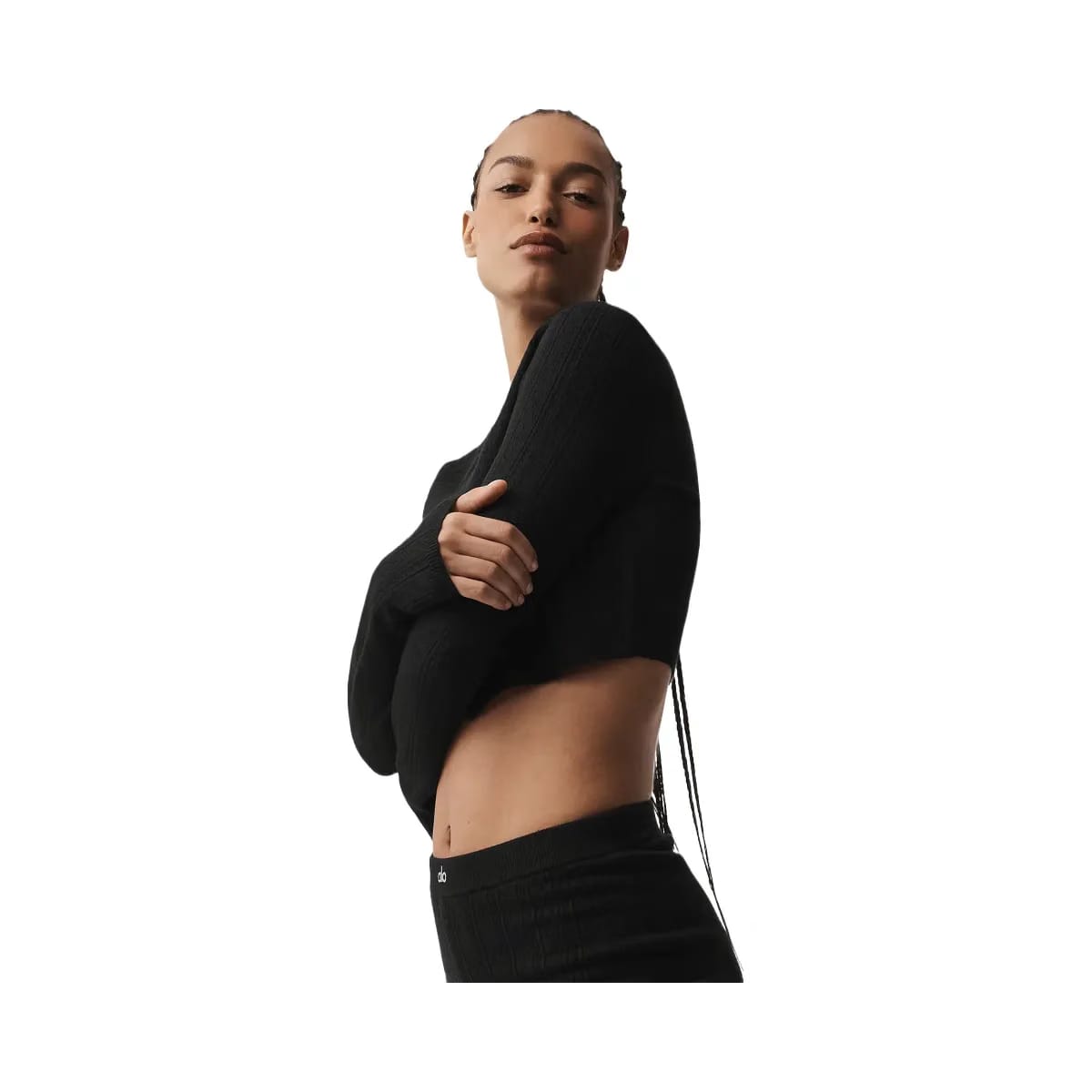 Alo Women's Pointelle Sweater Be Mine Cardigan - Black