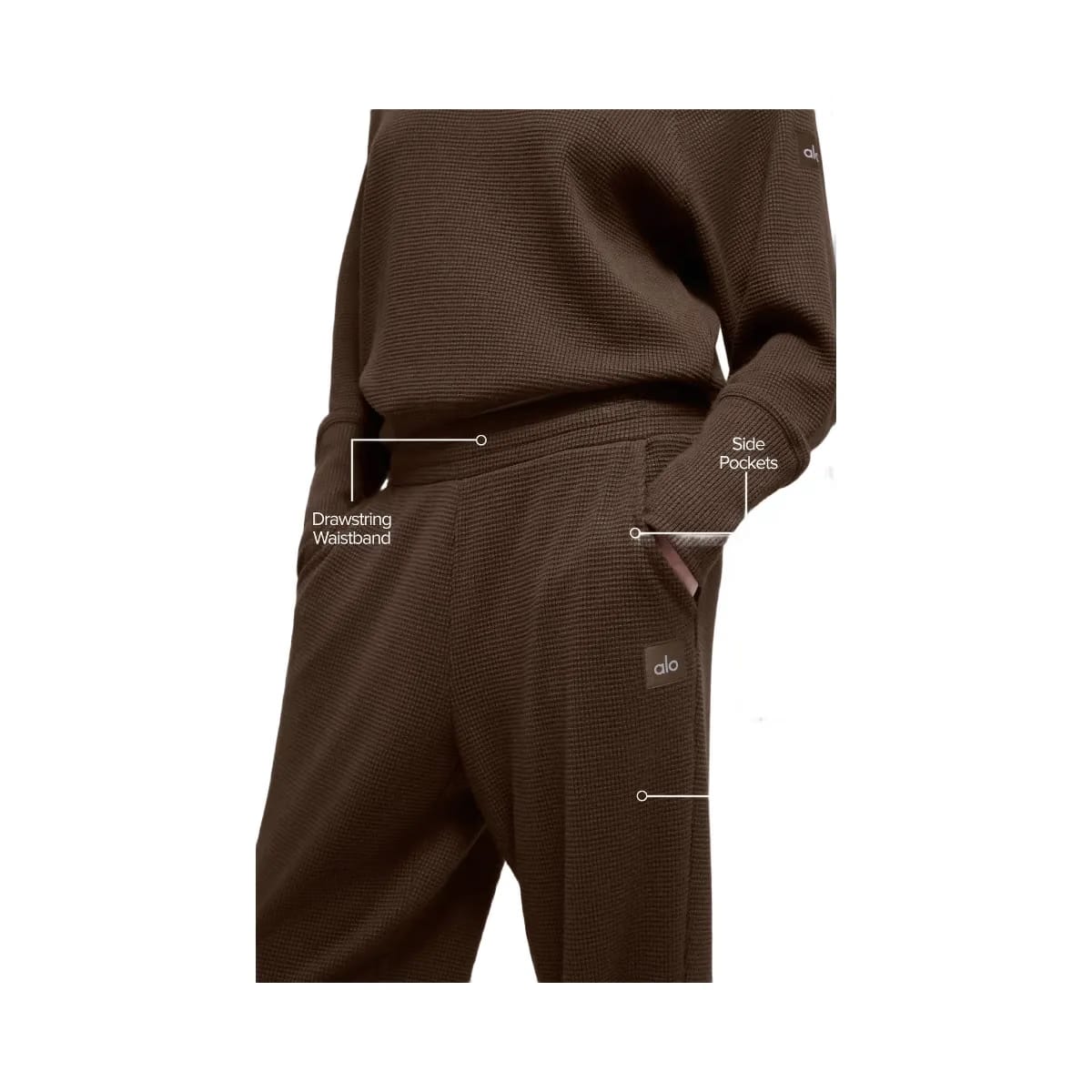 Alo Women's Waffle Weekend Escape Jogger - Espresso