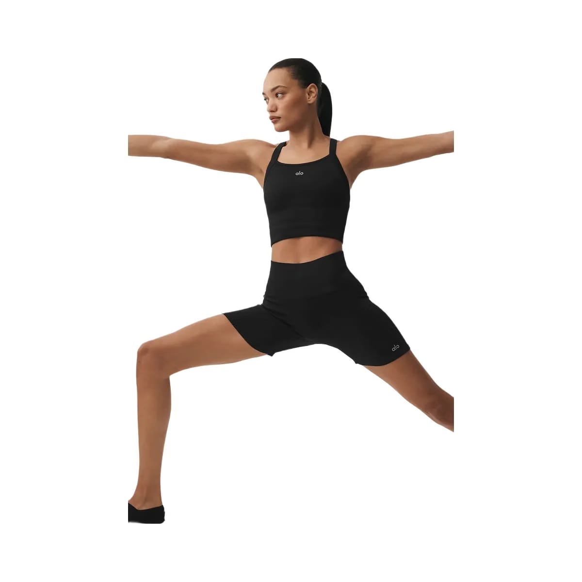 Alo Women's 5" Seamless Ribbed Favorite Short - Black