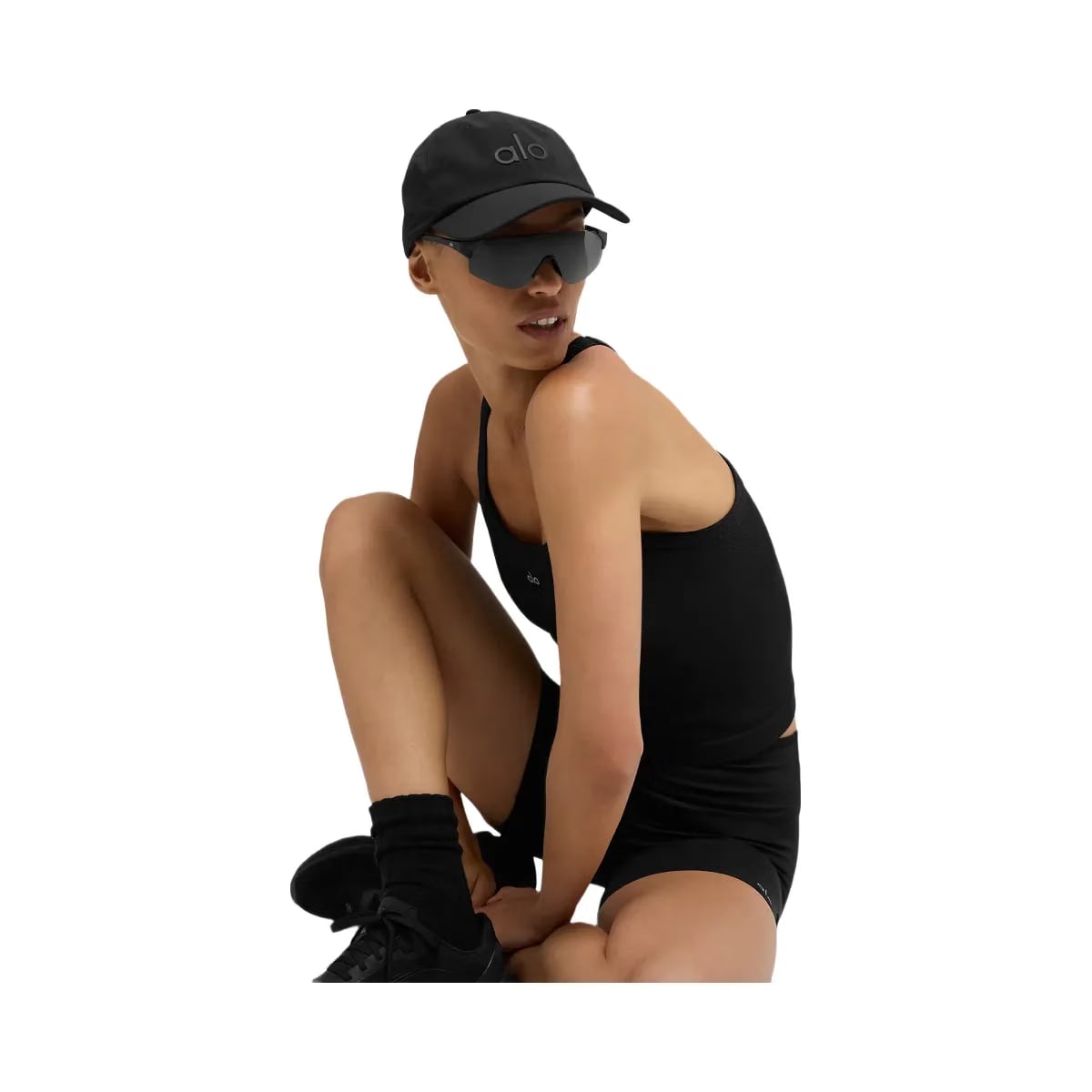 Alo Women's Seamless Ribbed Favorite Full Length Bra Tank - Black