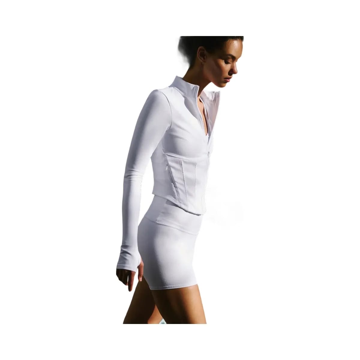 Alo Women's 5" Airbrush High-Waist Biker Short - White