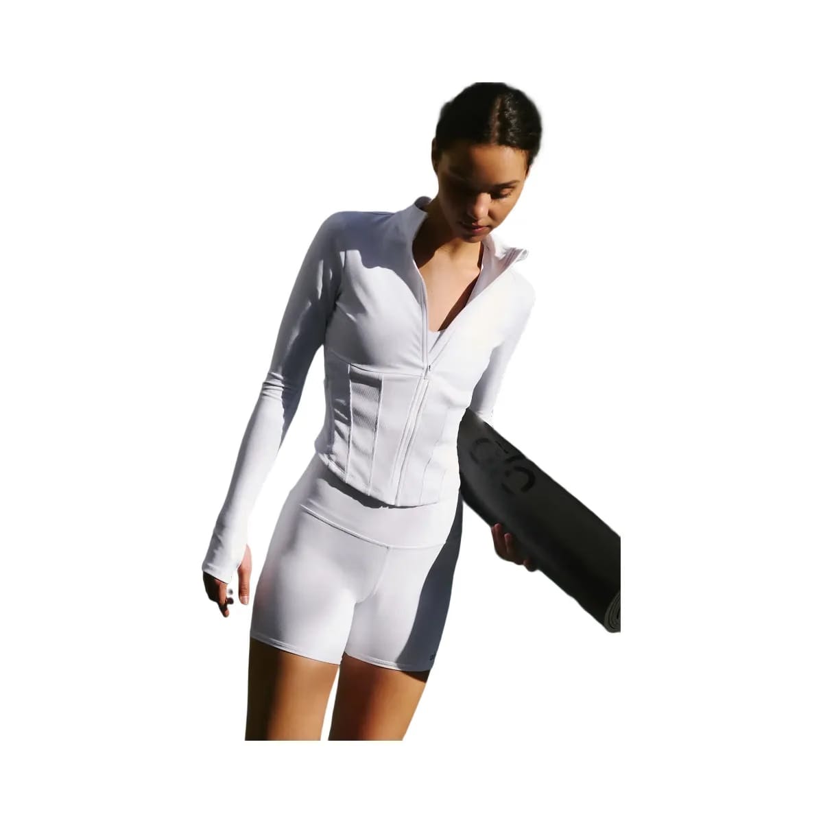 Alo Women's Airbrush Corset Full Zip Jacket - White