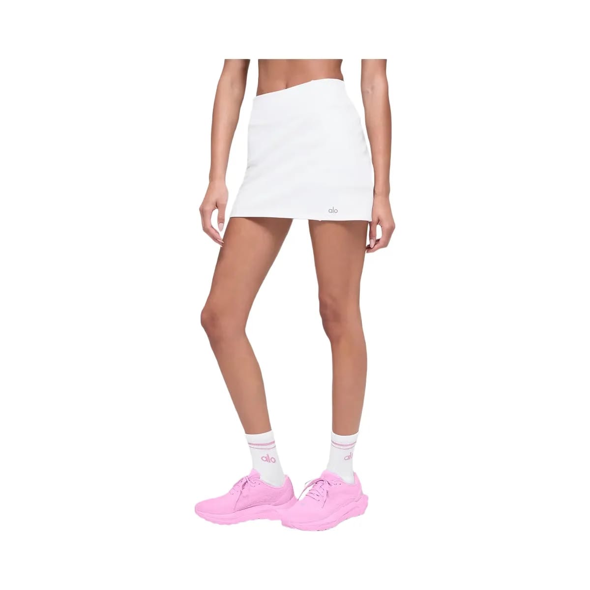 Alo Women's Airbrush High-Waist Good Form Tennis Skirt - White
