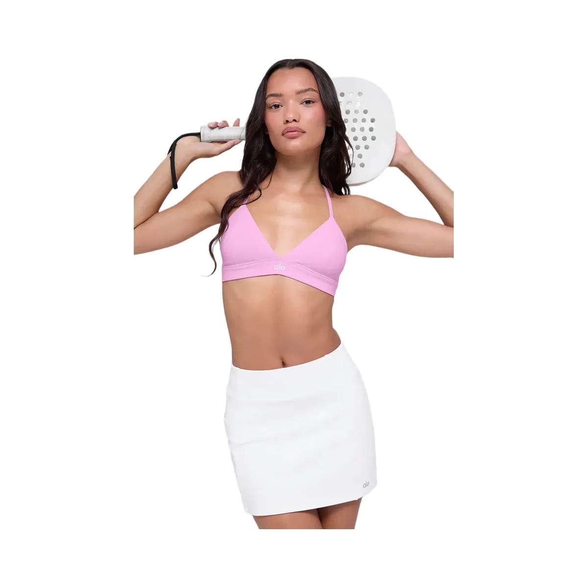 Alo Women's Airbrush High-Waist Good Form Tennis Skirt - White