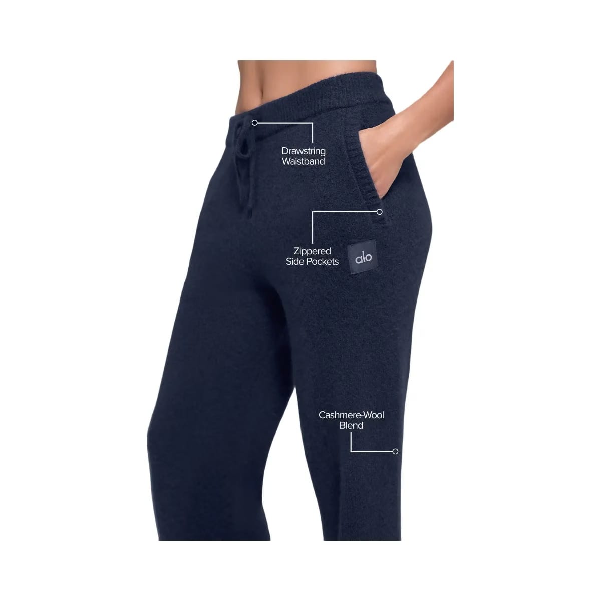 Alo Wool Cashmere New Class Sweatpant - Navy
