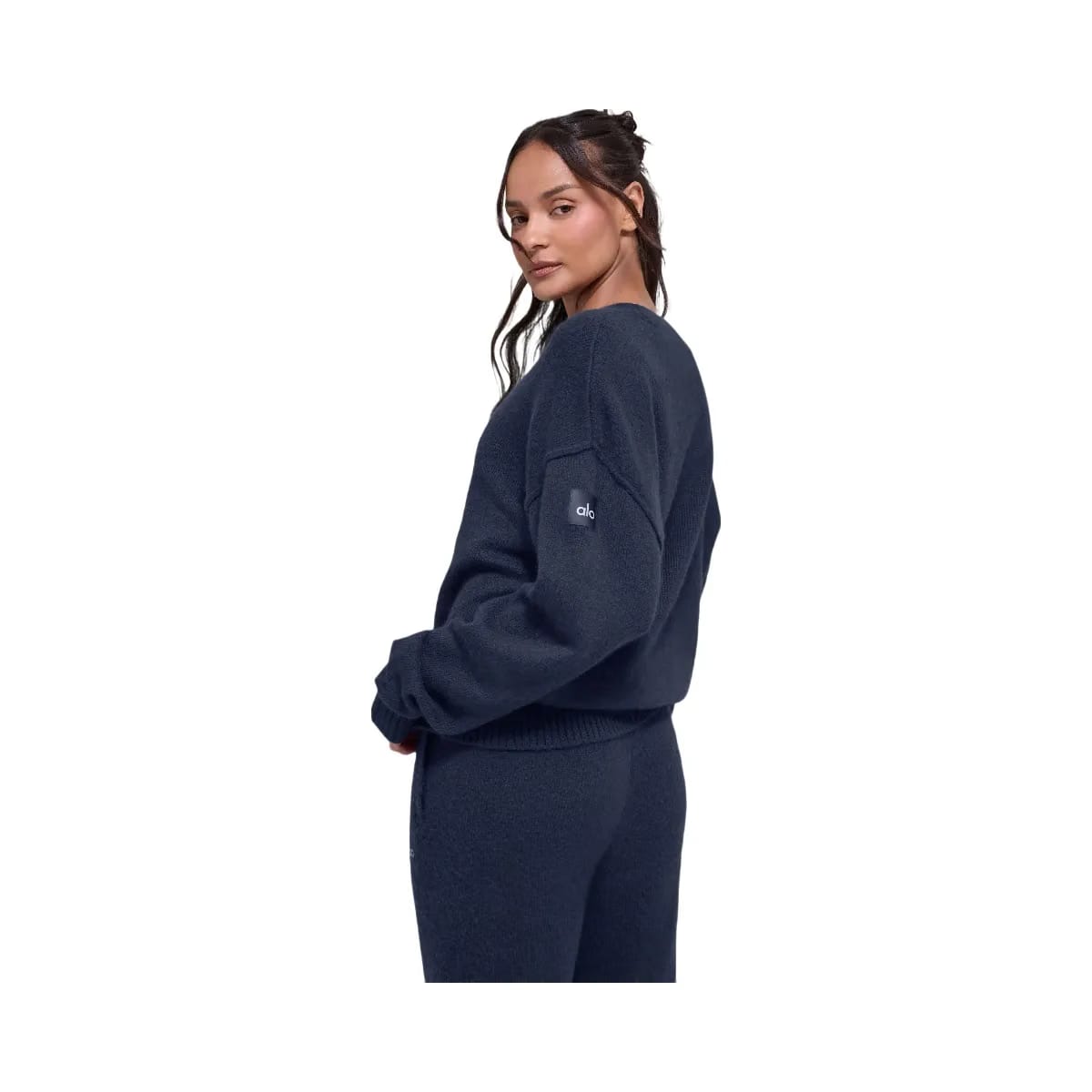 Alo Unisex Wool Cashmere New Class Crewneck Sweater - Navy
