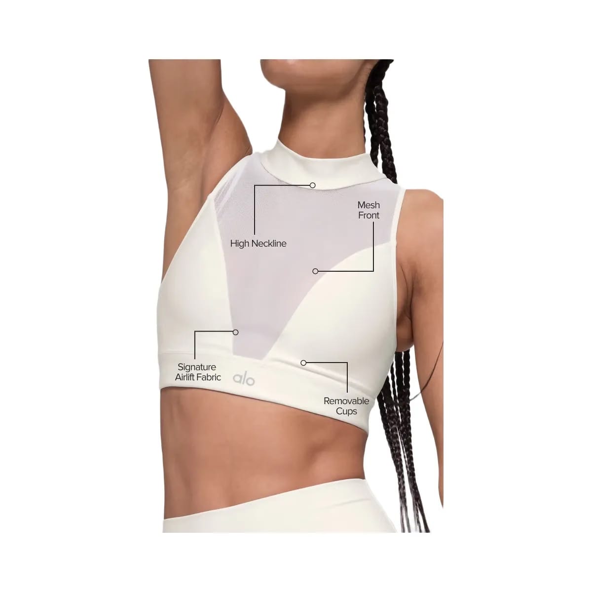 Alo Women's Airlift Mesh Infatuation Bra - Ivory