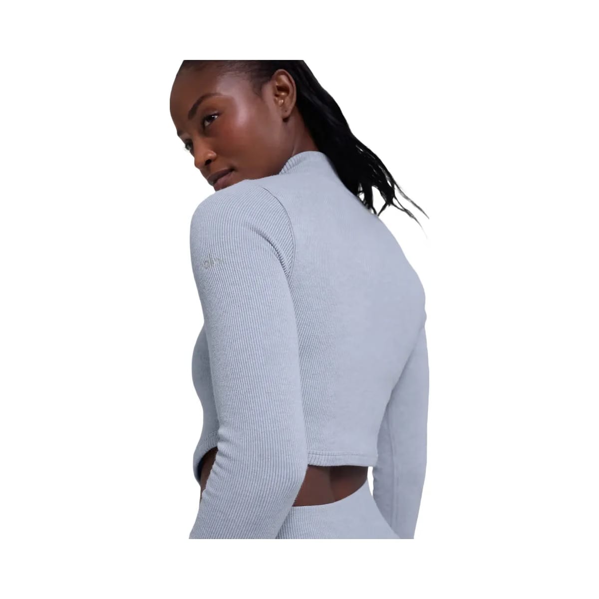 Alo Women's Seamless Two Tone Rib Jacket - Winter Frost Heather