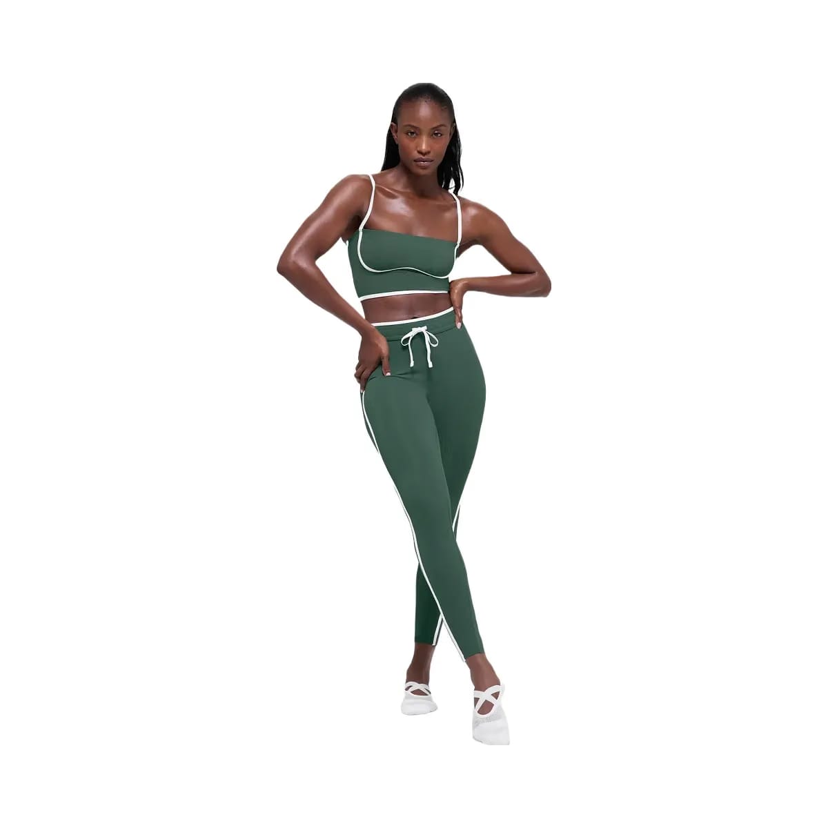 Alo Women's Airbrush Streamlined Bra Tank - Clover Green/White