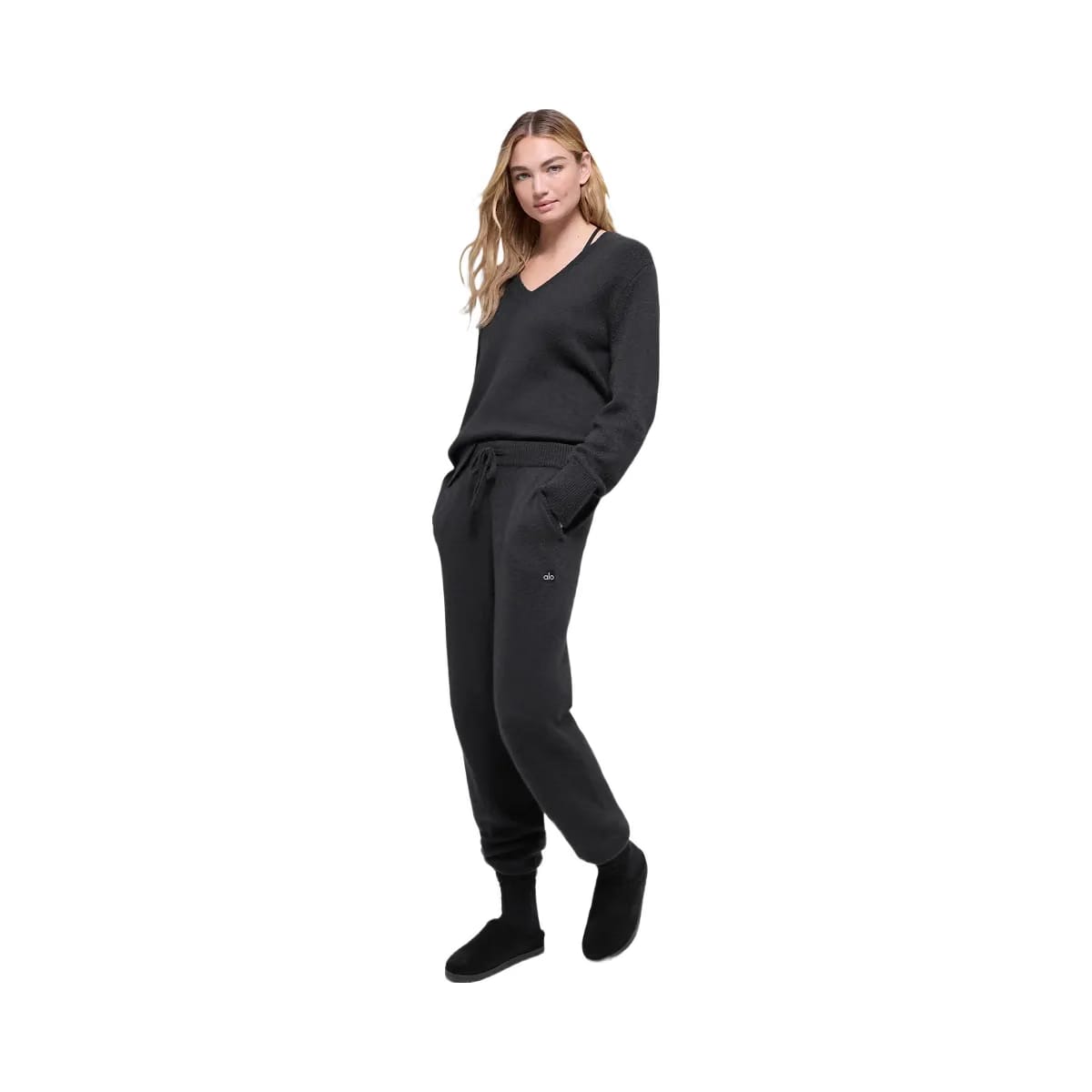 Alo Women's Wool Cashmere High-Waist New Class Jogger - Black