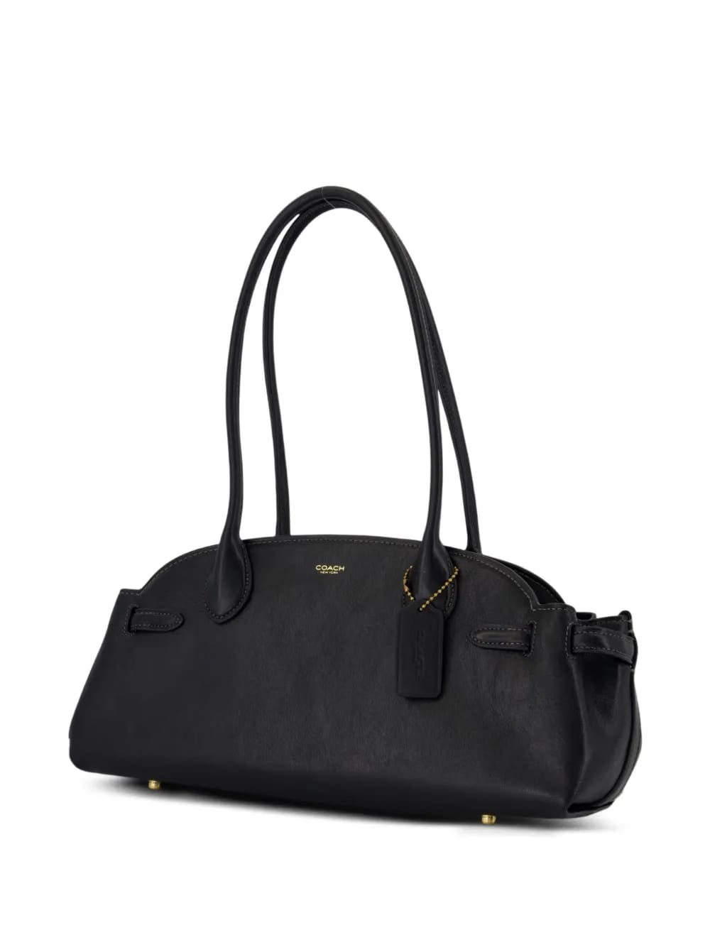 logo-detail leather shoulder bag