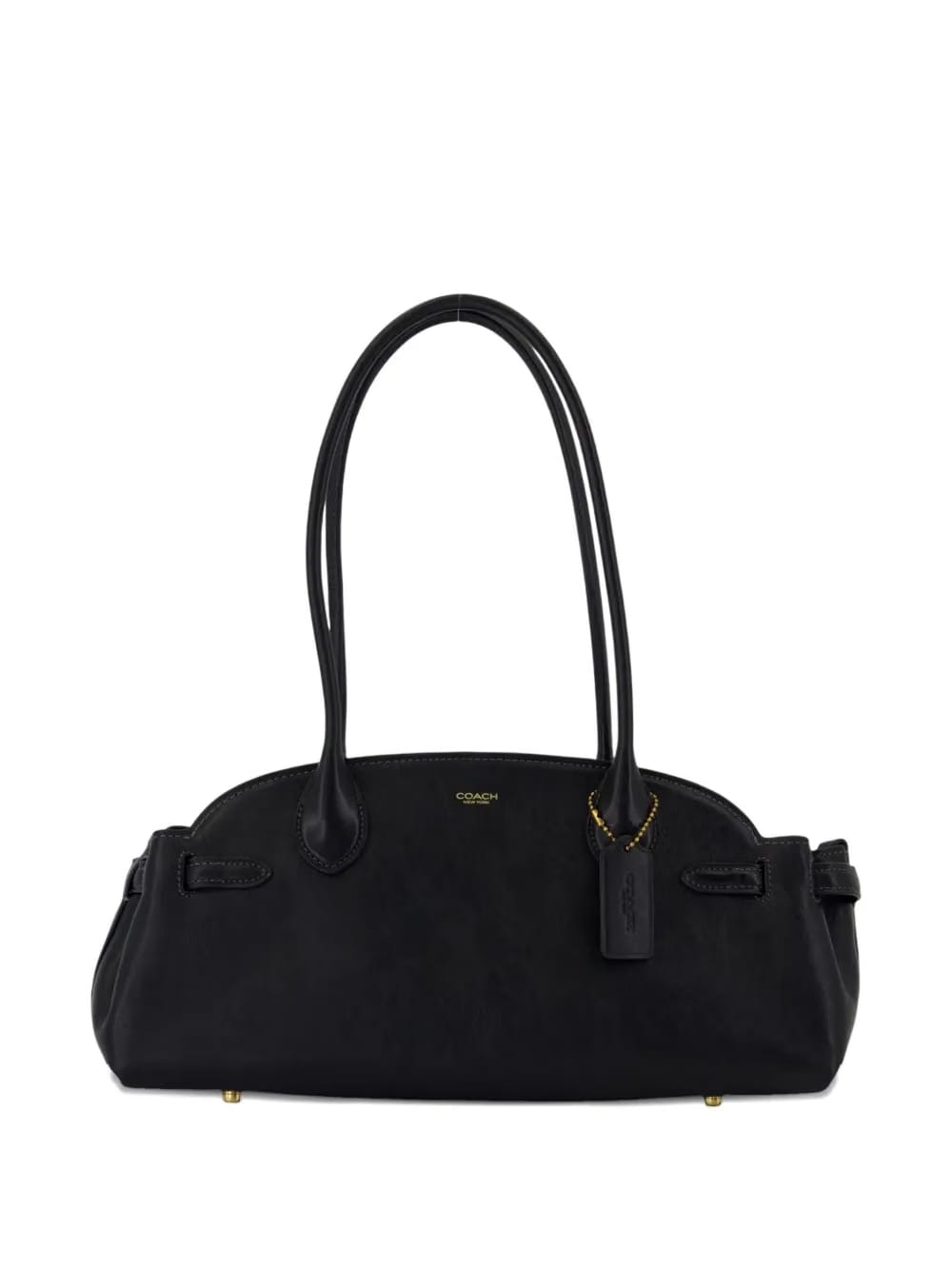 logo-detail leather shoulder bag