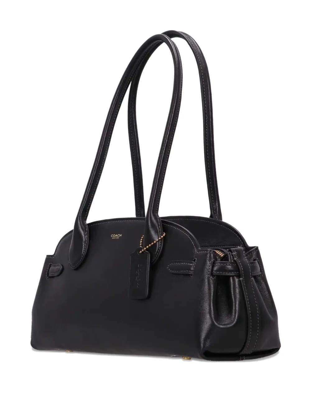 logo-detail leather shoulder bag