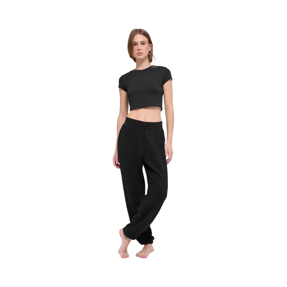 Alo Women's Waffle Weekend Escape Jogger - Black
