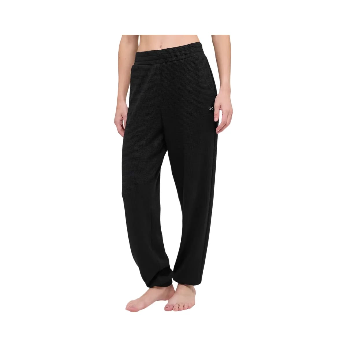 Alo Women's Waffle Weekend Escape Jogger - Black