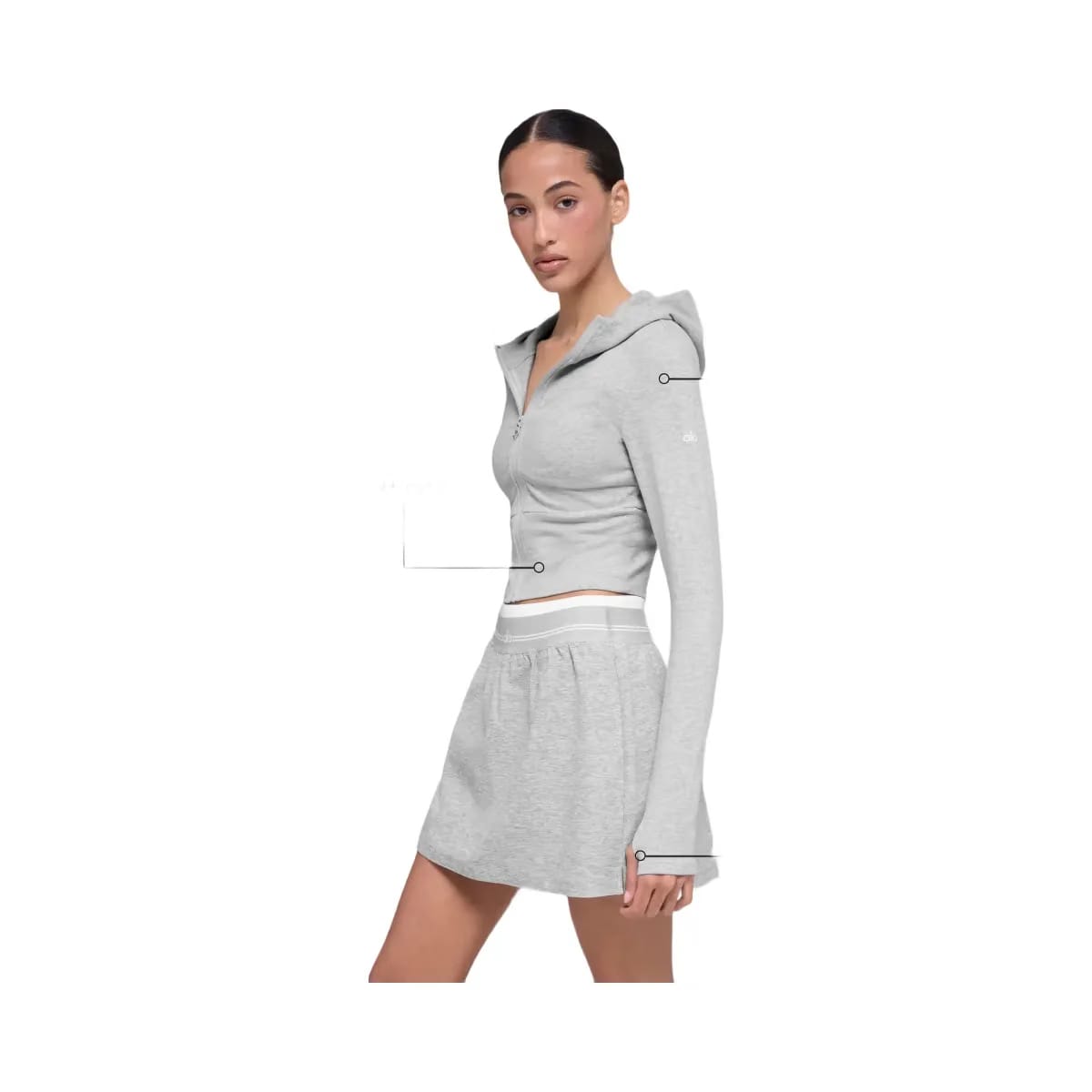 Alo Women's Sway Full Zip Hoodie - Athletic Heather Grey