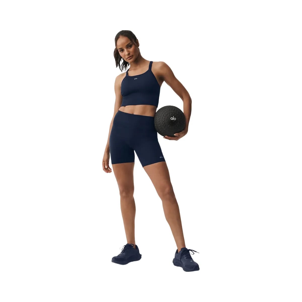Alo Women's 5" Seamless Ribbed Favorite Short - Navy