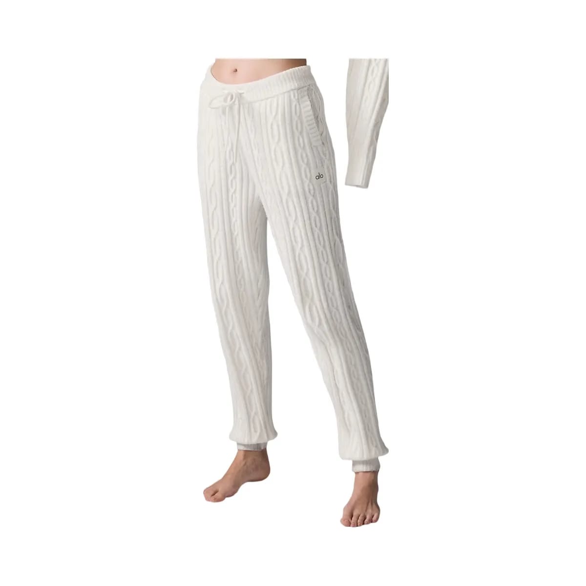 Alo Women's Cable Knit Winter Bliss Pant - Ivory
