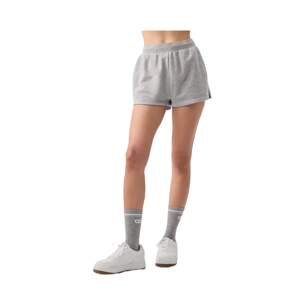 Alo Women's Low Key Sweat Short - Athletic Heather Grey