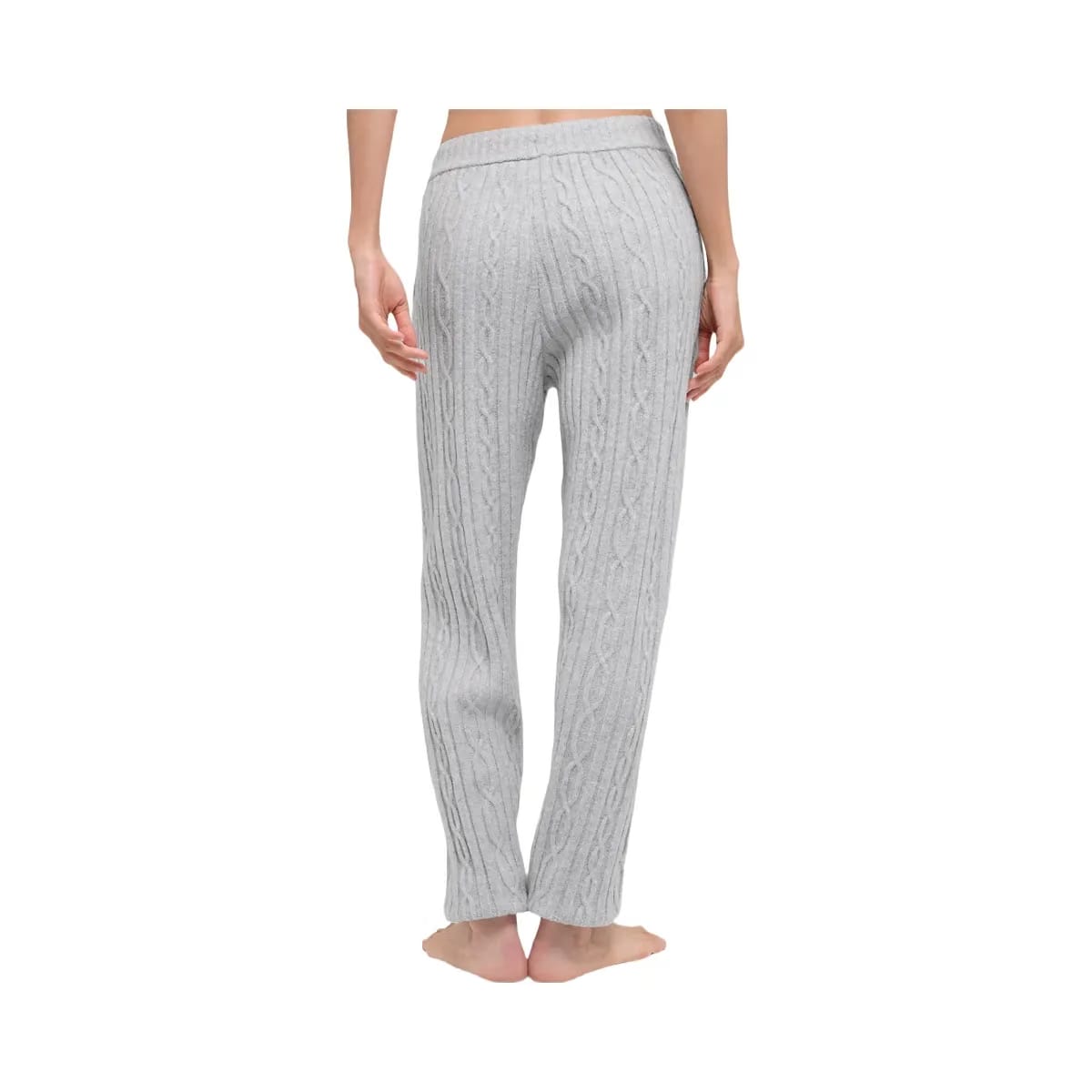 Alo Women's Cable Knit Winter Bliss Pant - Athletic Heather Grey