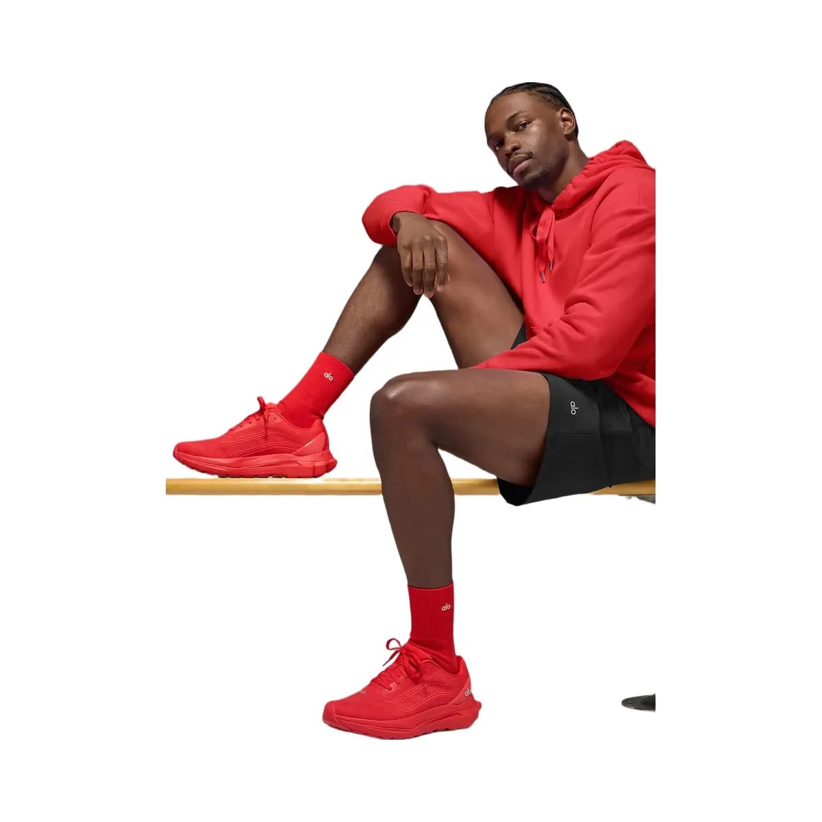 Alo Unisex Half-Crew Understated Sock - Bright Red