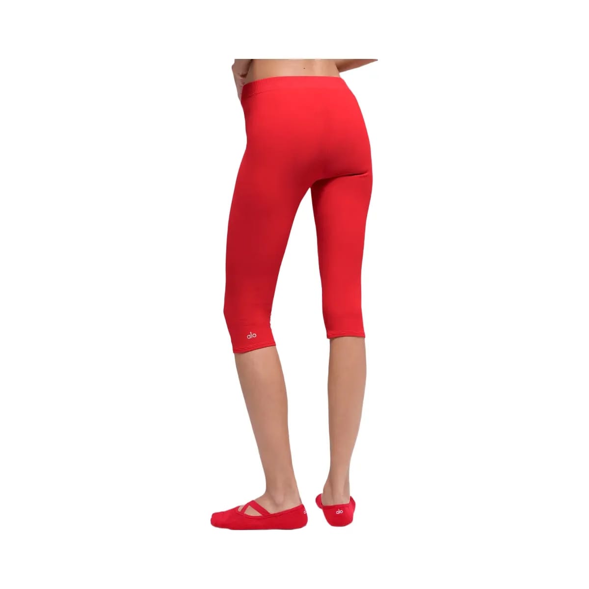 Alo Women's soft High-Waist Iconic 90's Capri - Bright Red