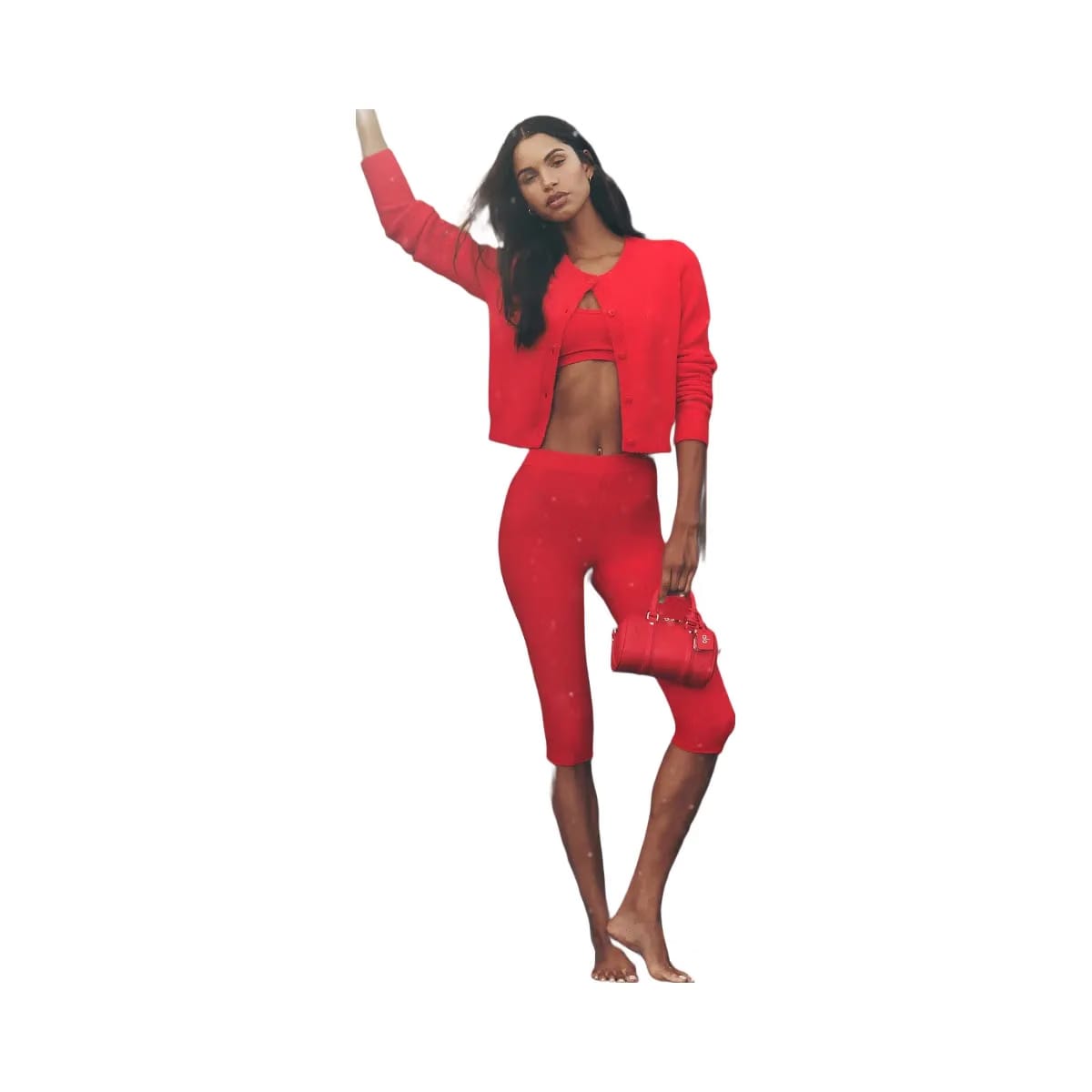 Alo Women's soft High-Waist Iconic 90's Capri - Bright Red