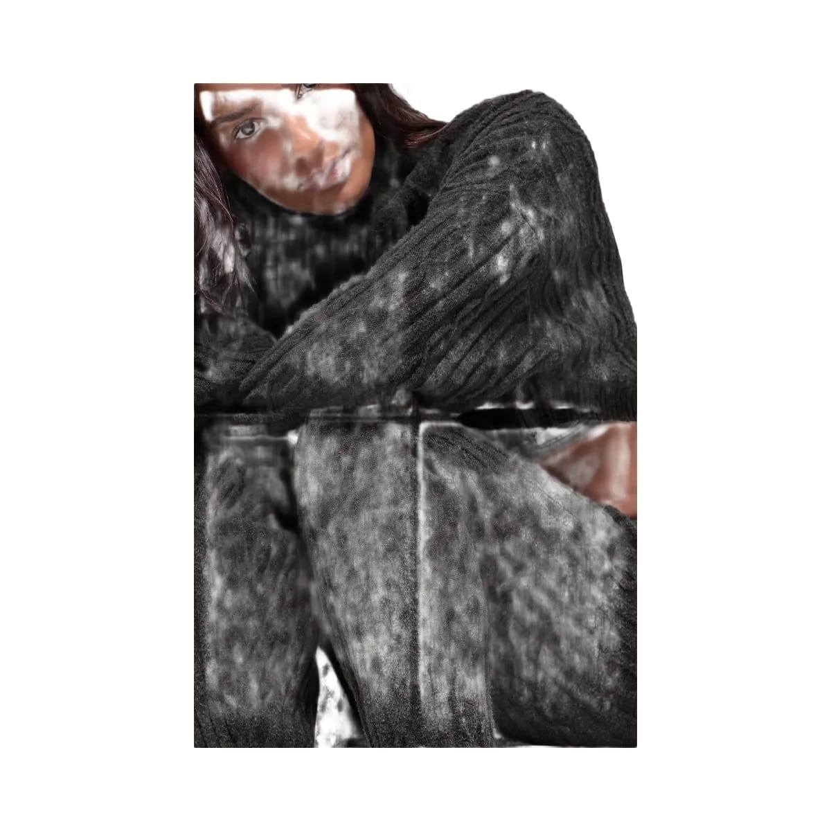 Alo Women's Cable Knit Winter Bliss Pant - Dark Heather Grey