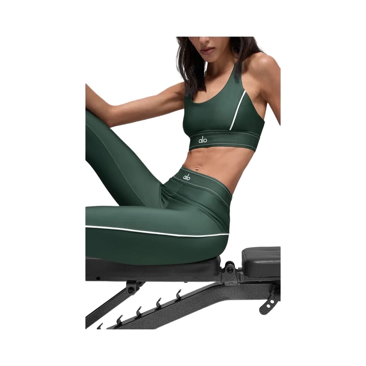 Alo Women's Airlift Suit Up Bra - Clover Green/White