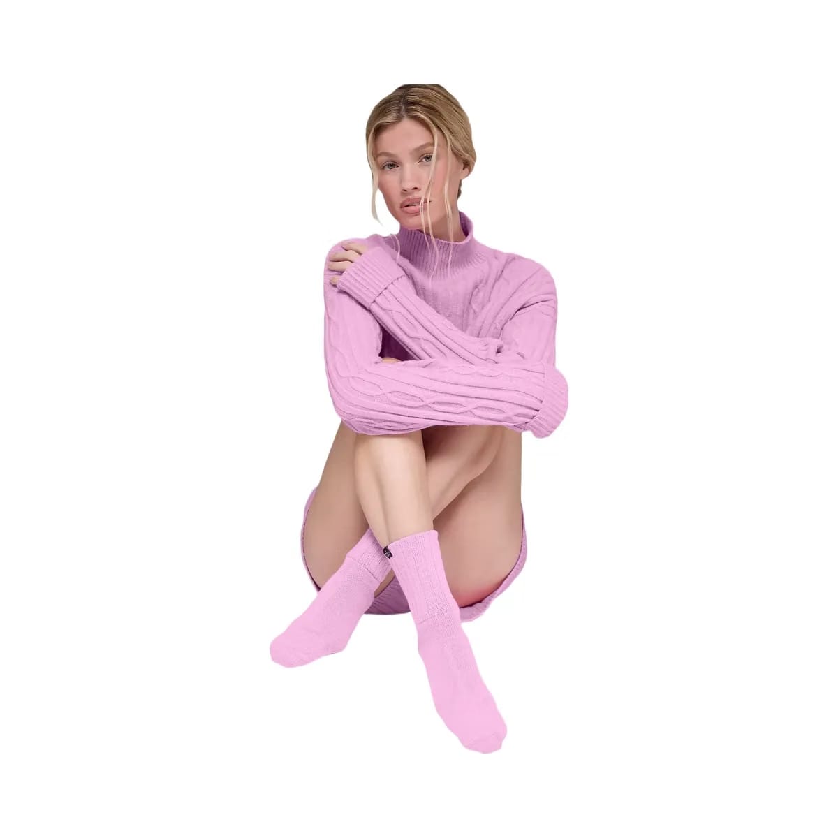 Alo Unisex Half-Crew Scrunch Sock - Candy Heart Pink