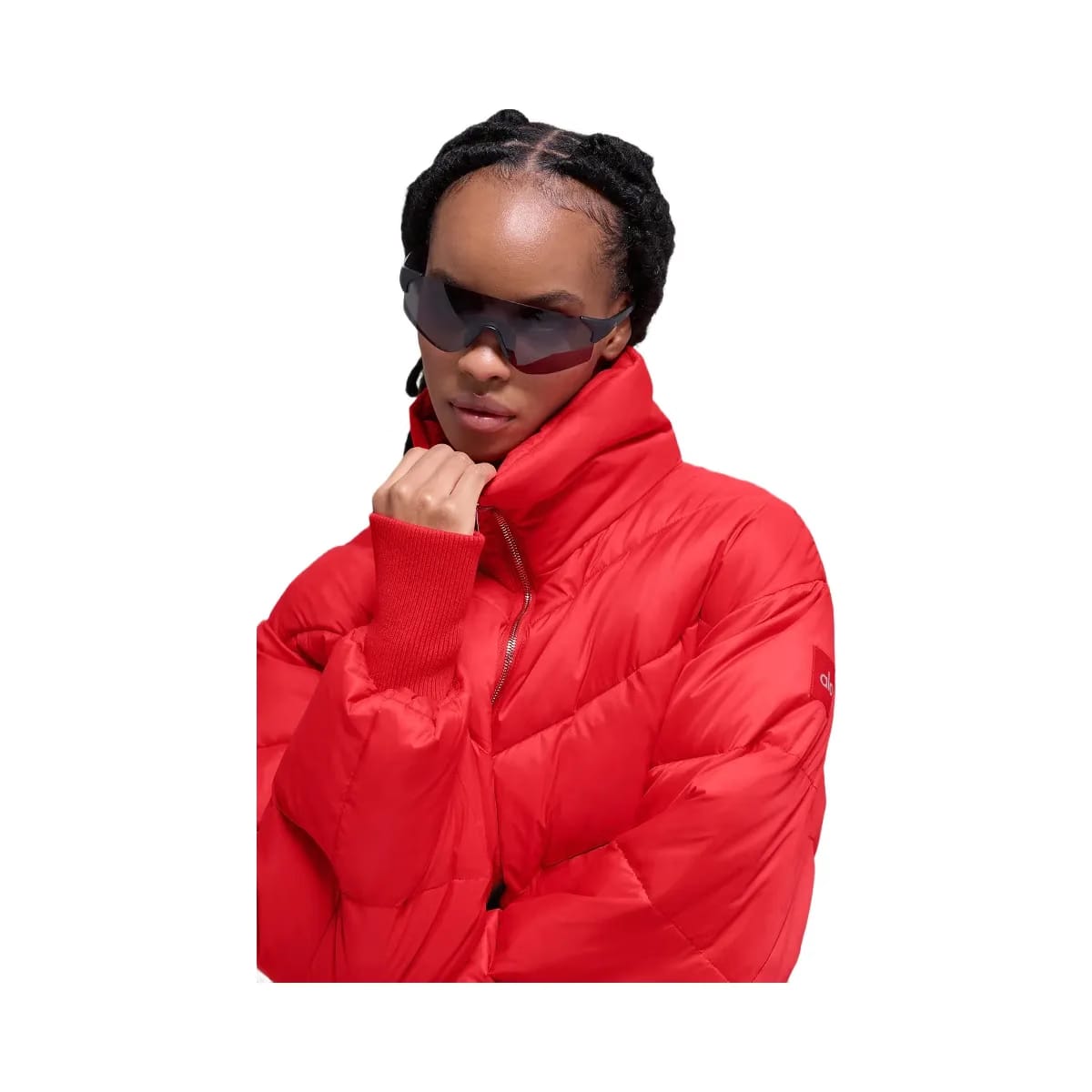 Alo Women's Cropped Atmosphere Puffer - Bright Red