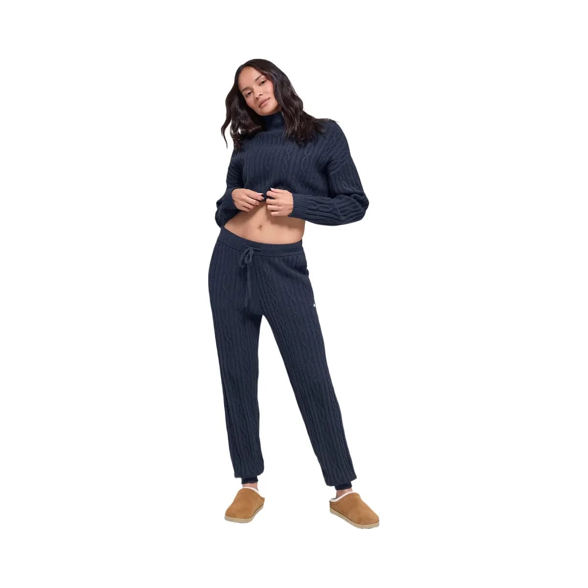 Alo Women's Cable Knit Winter Bliss Pant - Navy