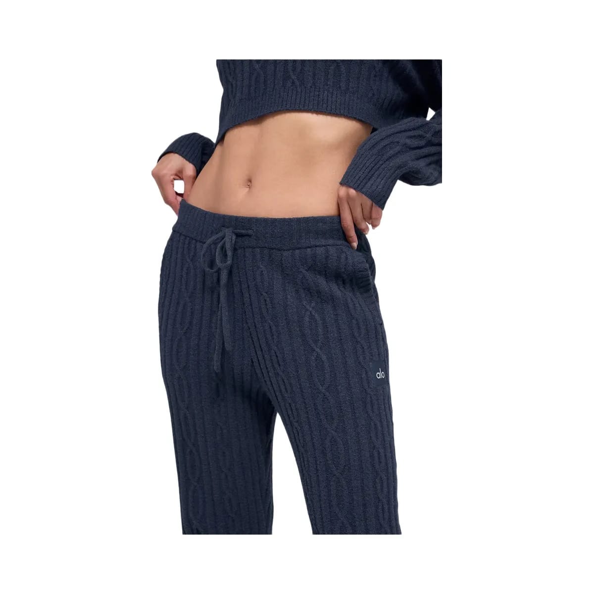 Alo Women's Cable Knit Winter Bliss Pant - Navy