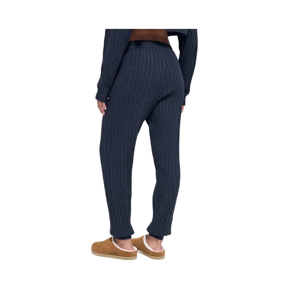 Alo Women's Cable Knit Winter Bliss Pant - Navy