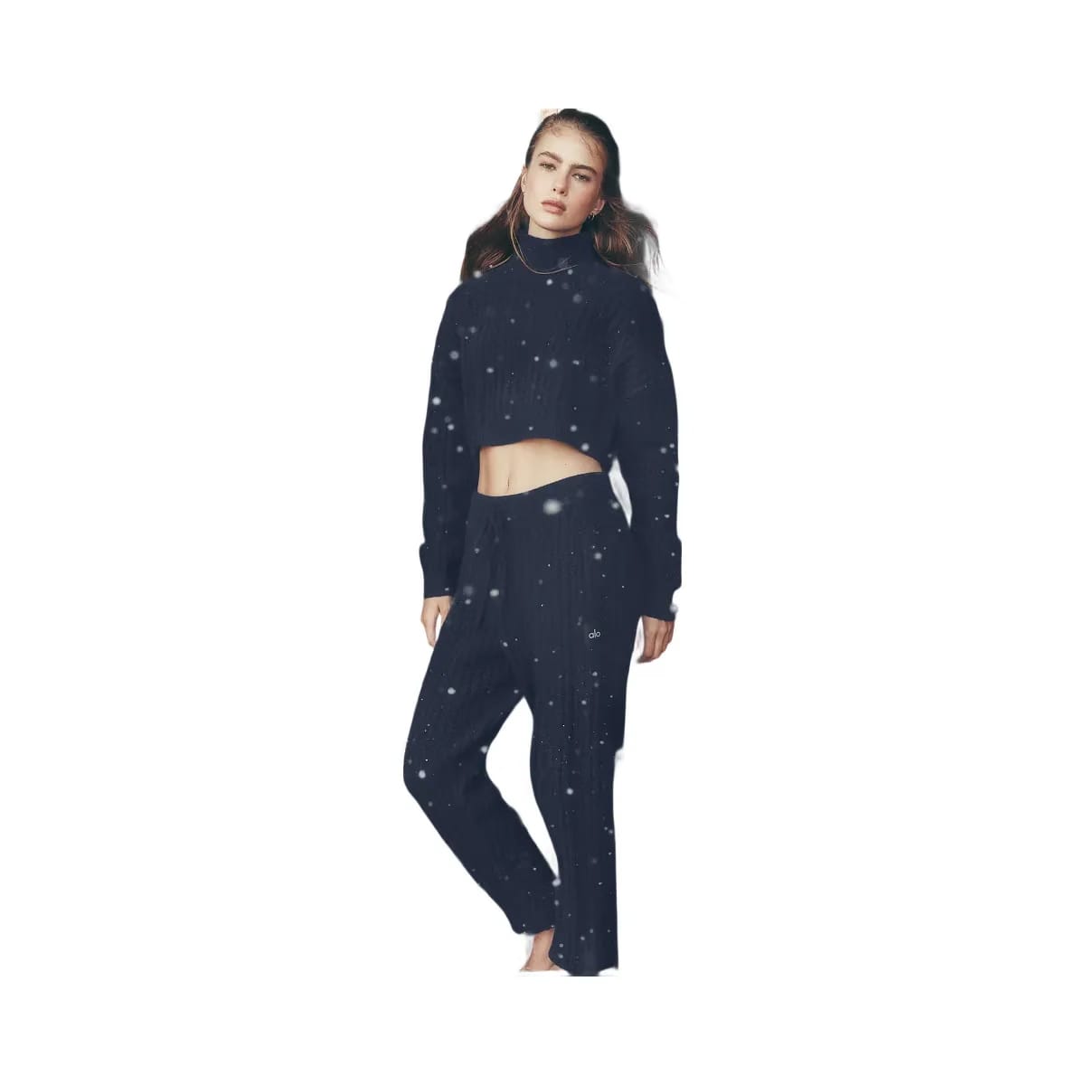 Alo Women's Cable Knit Winter Bliss Pant - Navy