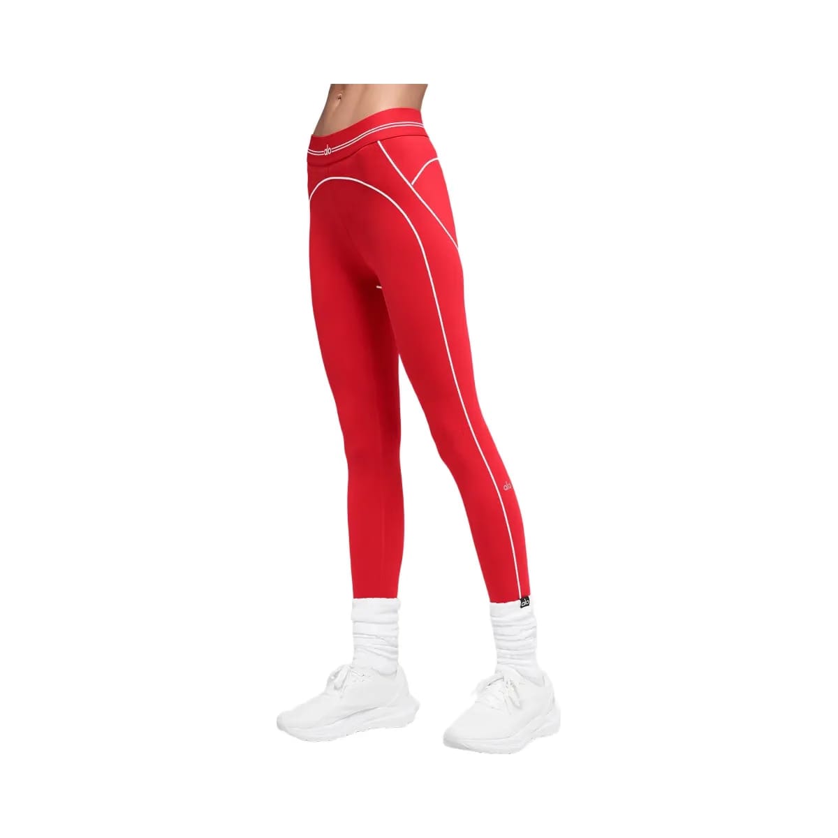 Alo Women's Airbrush High-Waist 7/8 Heart Throb Legging - Bright Red/White