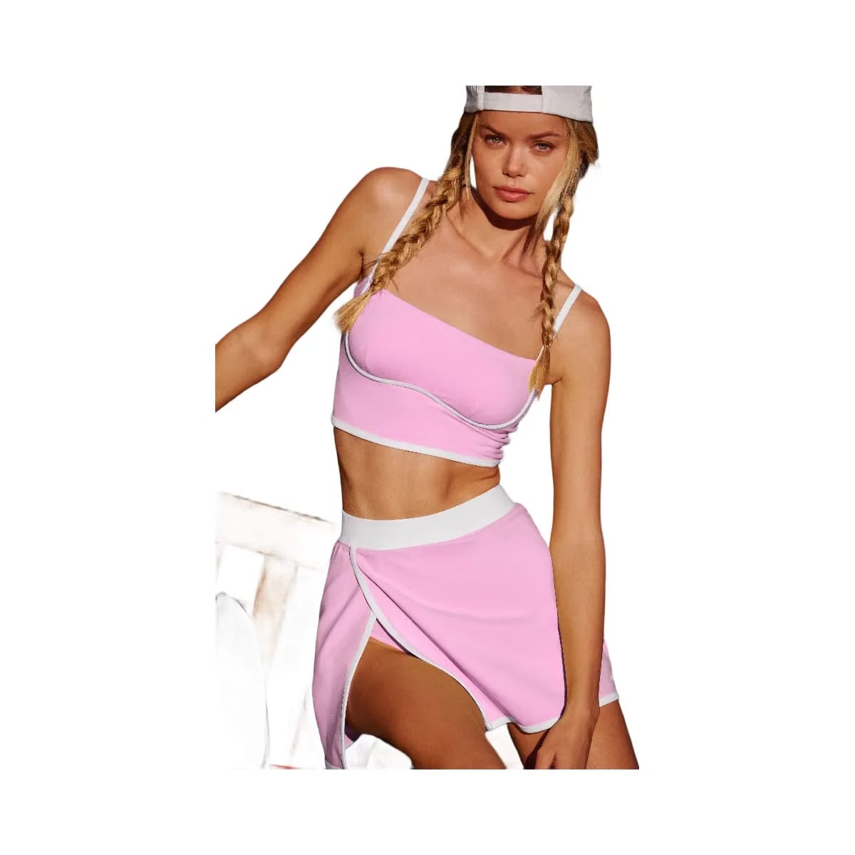 Alo Women's Airbrush Streamlined Skirt - Candy Heart Pink/White