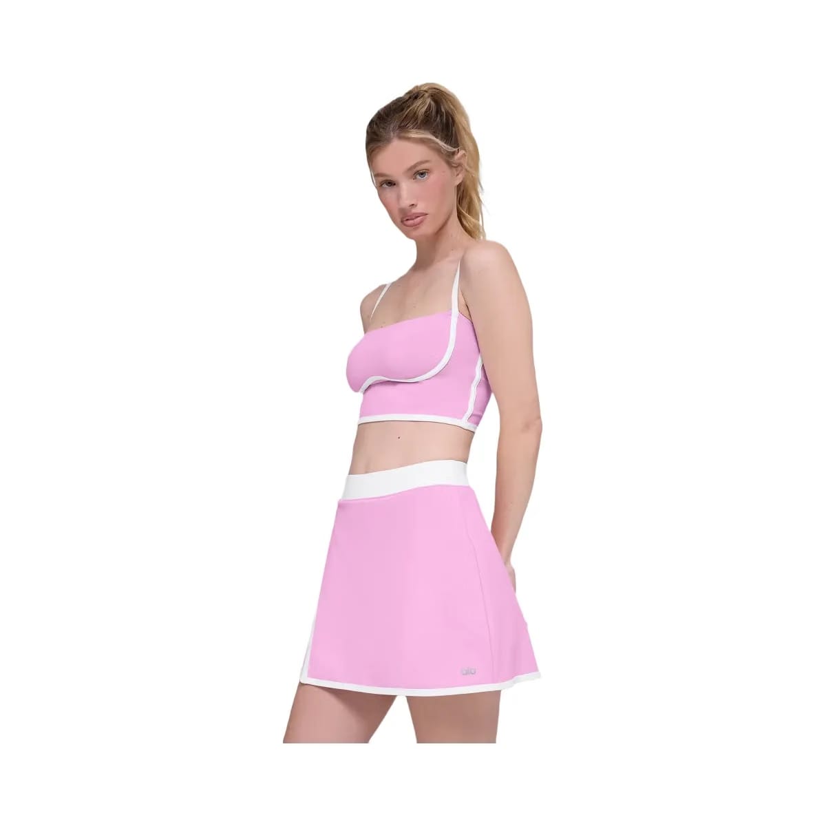Alo Women's Airbrush Streamlined Bra Tank - Candy Heart Pink/White