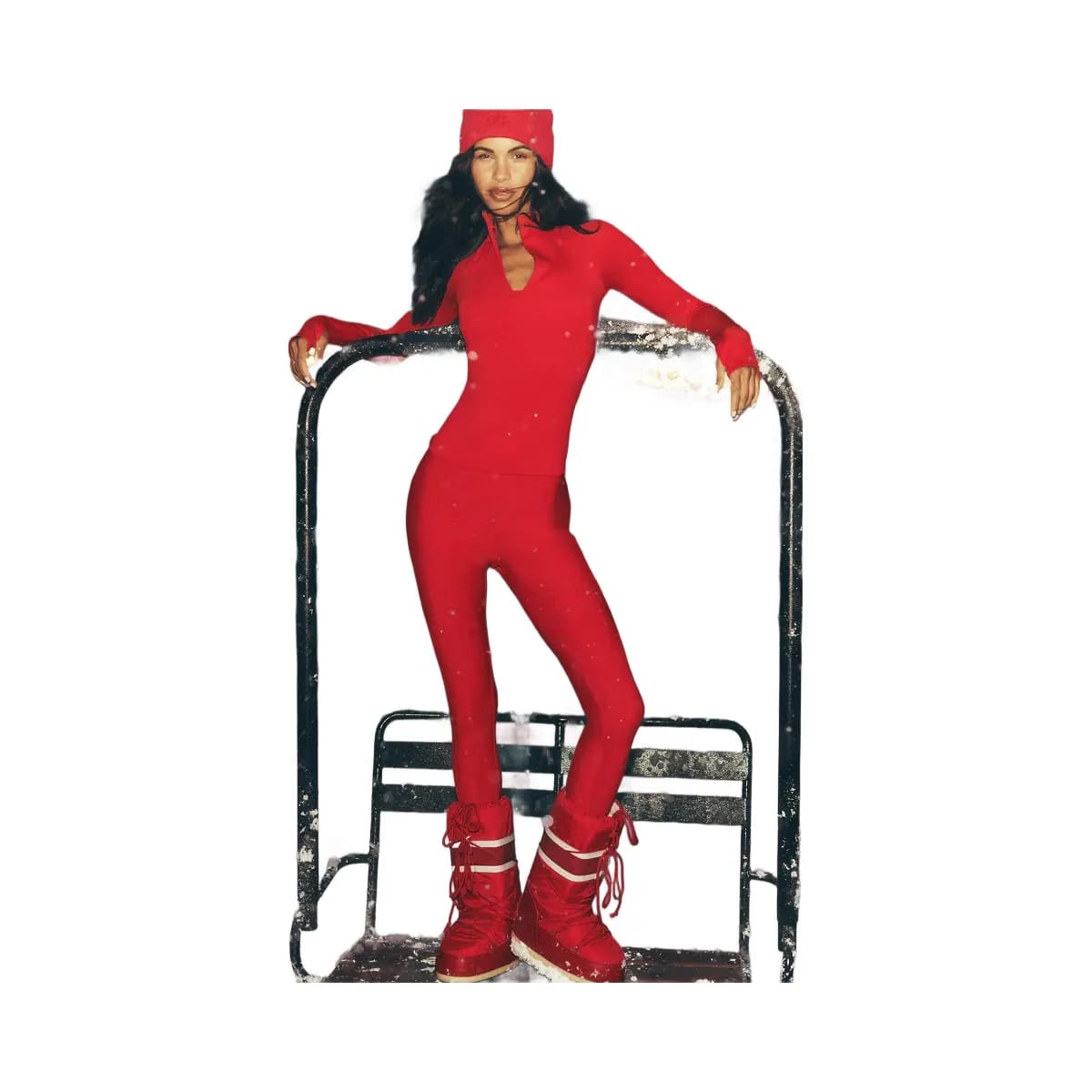 Alo Women's Airlift Winter Warm High-Waist Legging - Bright Red