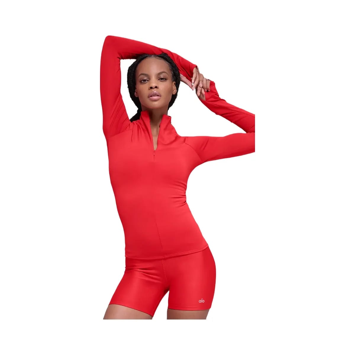 Alo Women's Airlift Winter Warm 1/4 Zip Long Sleeve - Bright Red