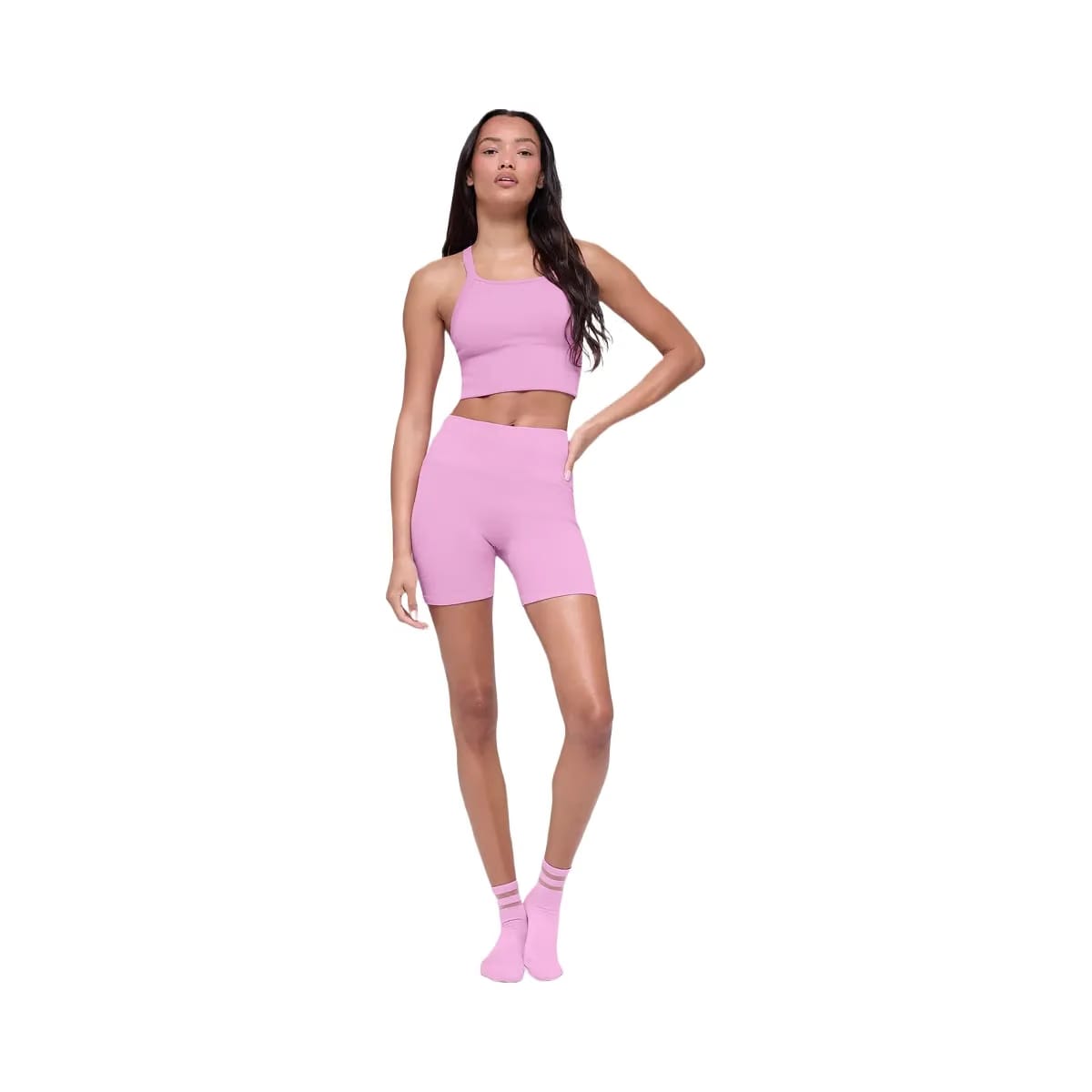 Alo Women's 5" Seamless Ribbed Favorite Short - Candy Heart Pink