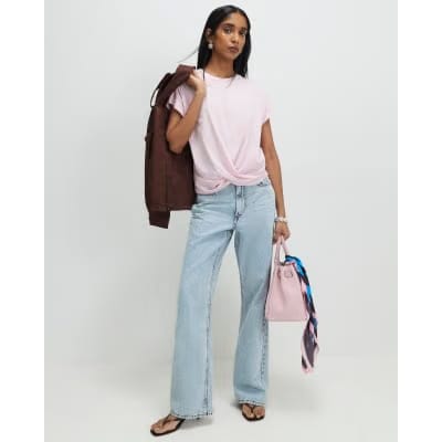 Pink Twist Front T-Shirt